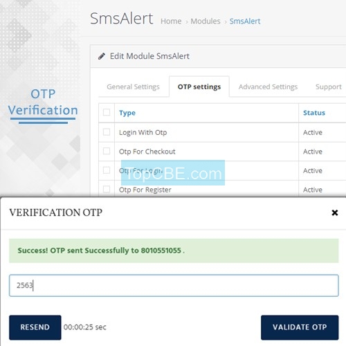 TCBE 跨境电商 Opencart SMS 短信提醒