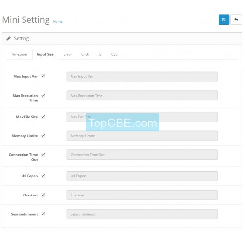 Opencart PHP.ini 配置文件设置 PHP.ini Settings